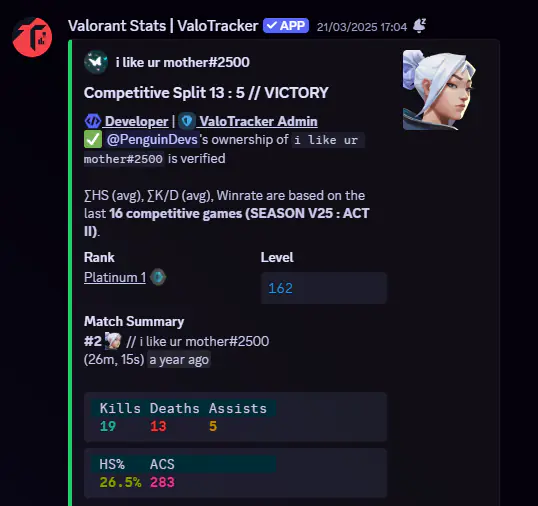 ValoTracker dashboard