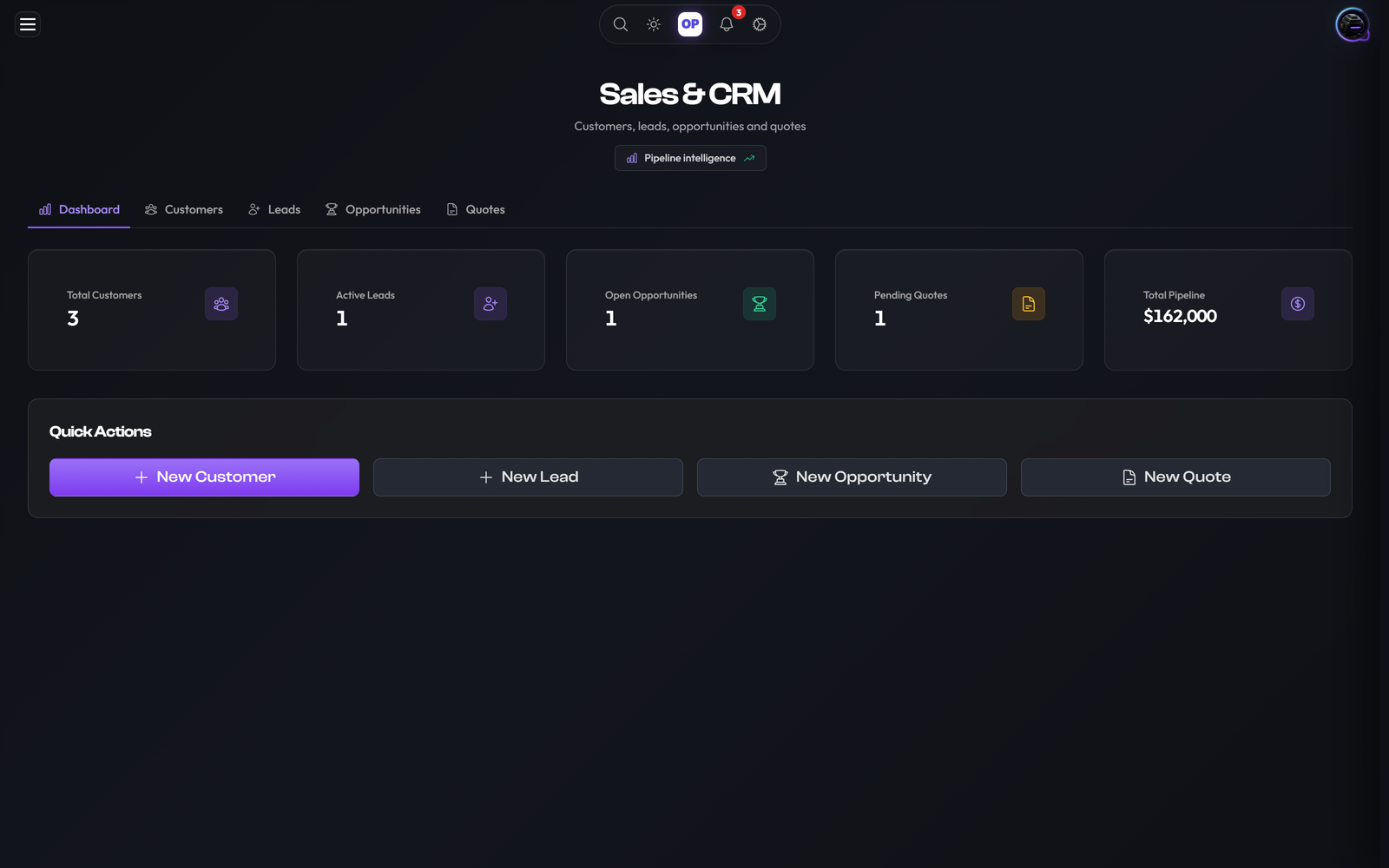 Procurement module, OpsUI product screenshot
